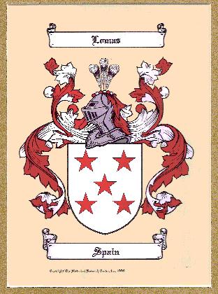 The Lomas Coat of Arms as registered in the Spanish records.